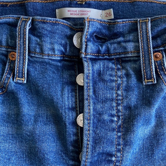 Wedgie straight cropped medium wash denim - Picture 2 of 4